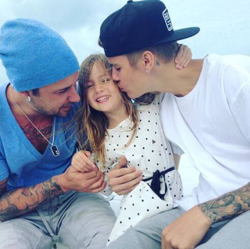 Jazmyn Bieber with her father and brother.